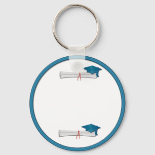 Llavero Añadir su propio texto Blue Graduation Keychain