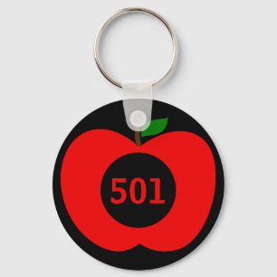 Llavero Añadir tu número de casa/ Monograma Red Apple Keyc