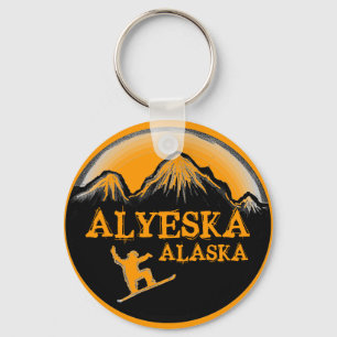 Llavero anaranjado del snowboarder de Alyeska