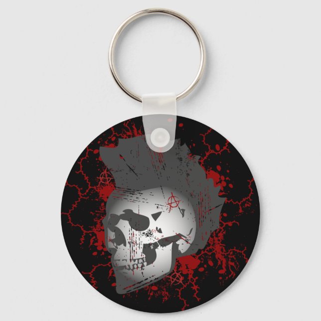 Llavero Anarchy Mohawk Skull Keychain (Anverso)