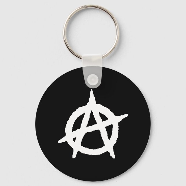 Llavero Anarquía - Blanco Negro - Emo - Keychain (Anverso)