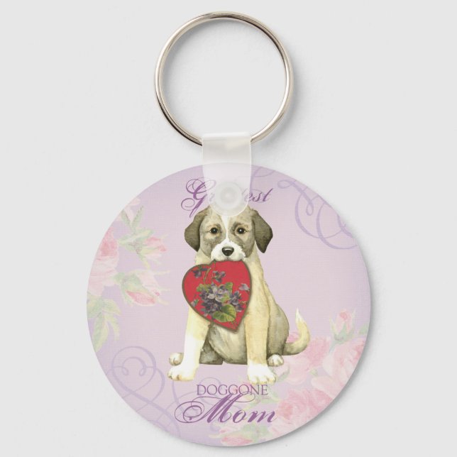 Llavero Anatolian Shepherd Dog Heart Mom (Anverso)