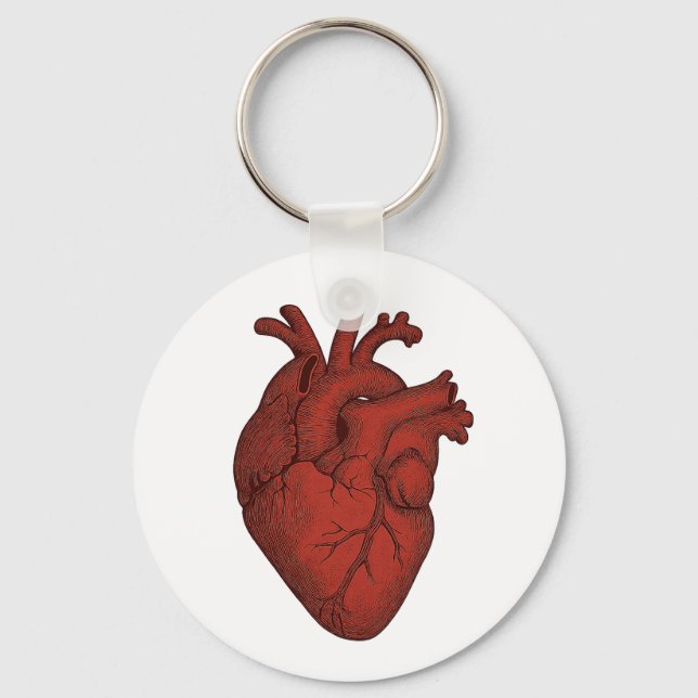 Llavero Anatomical Heart Art Keychain – Vintage Red Illust (Anverso)