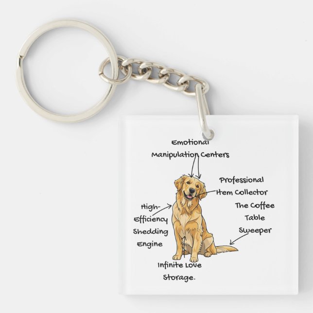 Llavero Anatomy of a Golden Retriever - Funny Dog Mom/Dad  (Frente)