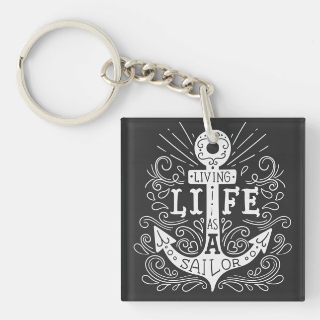 Llavero Anchor Life - Negrita Nautical Keychain (Frente)