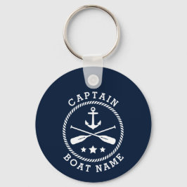 Llavero Anchor Oars Stars Captain Name Photo Back
