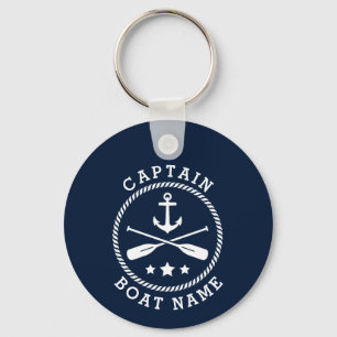 Llavero Anchor Oars Stars Captain Name Photo Back