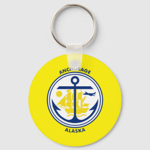 Llavero Anchorage (Alaska) Bandera de la ciudad Keychain