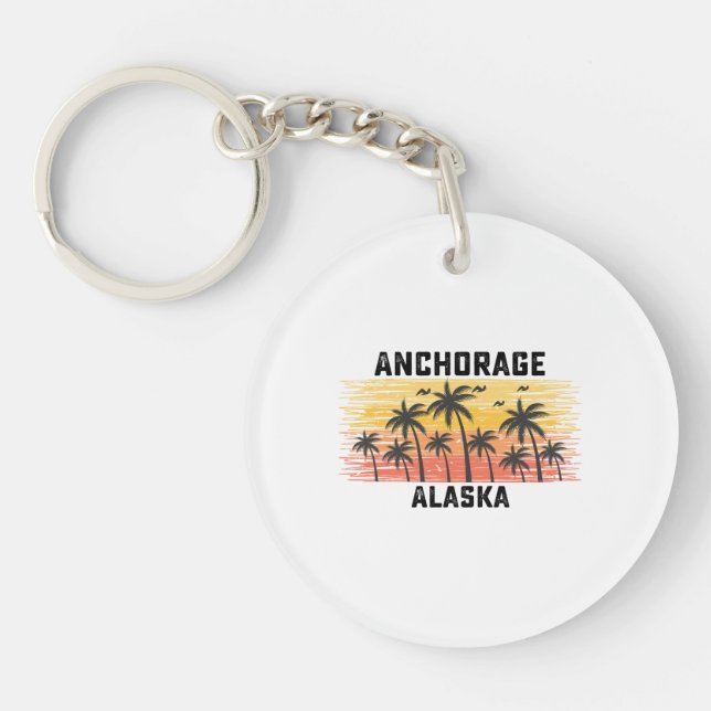 Llavero Anchorage Alaska Summer Retro VIntage Vacation (Frente)