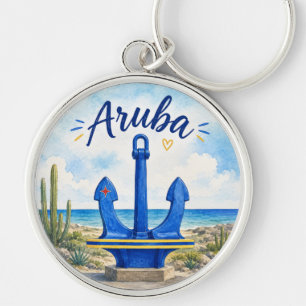 Llavero ancla de la bandera de Aruba recuerdo de viaje a l