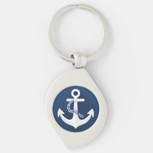 Llavero Ancla Náutica Vela Embarcación Blanco Azul Marina