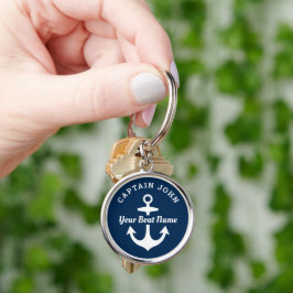 Llavero Ancla personalizada de capitán y nombre de barco d