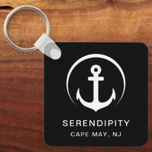 Llavero Anclaje de barco moderno negro