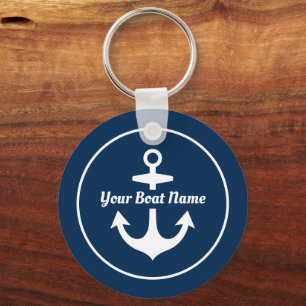 Llavero Anclaje de nombre de barco personalizado azul de l