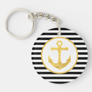 Llavero Anclaje y franjas Tema náutico Keychain