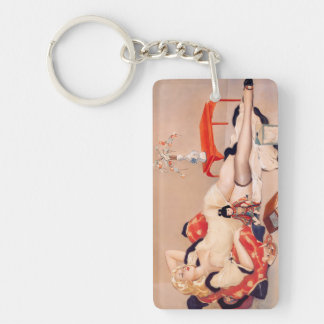 Llavero Anclar la cadena de claves de arte vintage chica