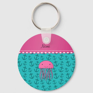 Llavero Anclas rosadas conocidas personalizadas de la