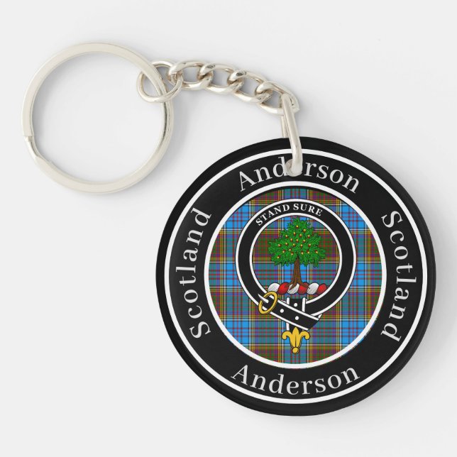 Llavero Anderson Clan Badge & Tartan Acrylic (Frente)