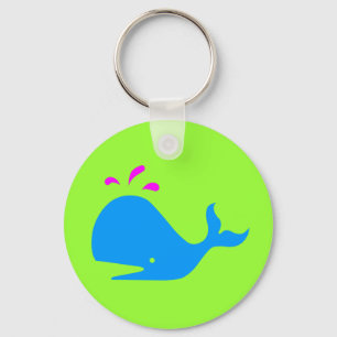 Llavero Andy Whale Singletons_aqua,magenta sobre verde