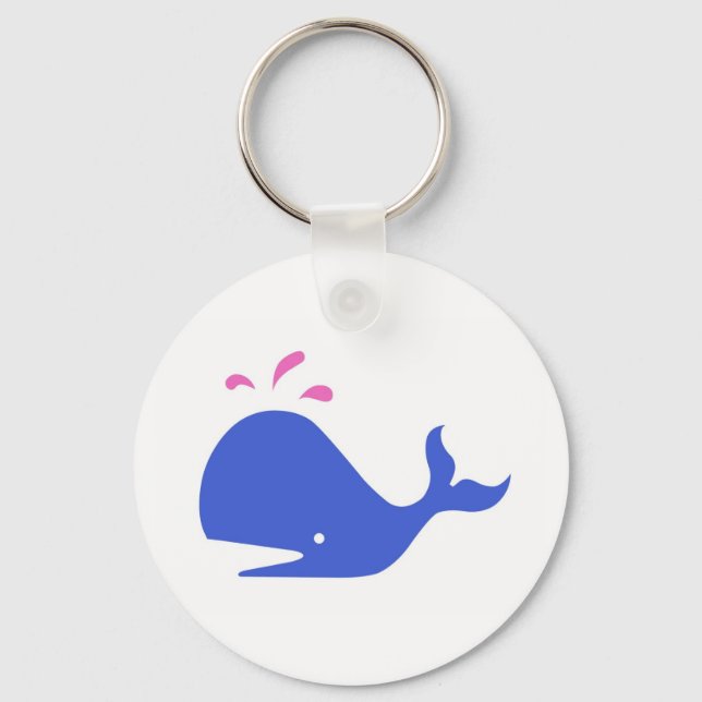 Llavero Andy Whale Solitarios azul, rosa sobre blanco (Anverso)