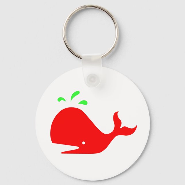Llavero Andy Whale Solitarios_rojo,verde sobre blanco (Anverso)