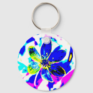 Llavero anémona azul