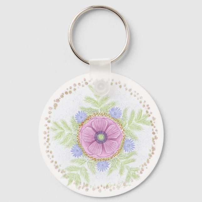 Llavero Anémona, Flores de Endibia, Ajenjo y Almendras (Anverso)