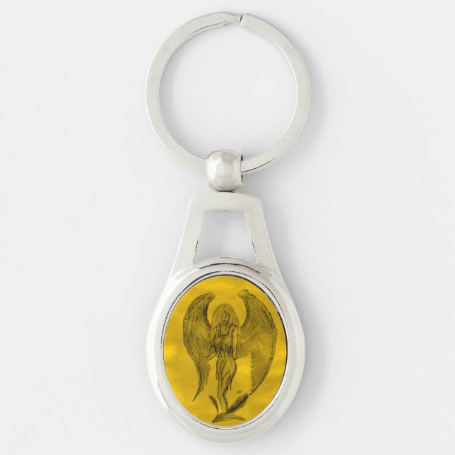 Llavero Ángel al estilo tatuaje (Anverso)