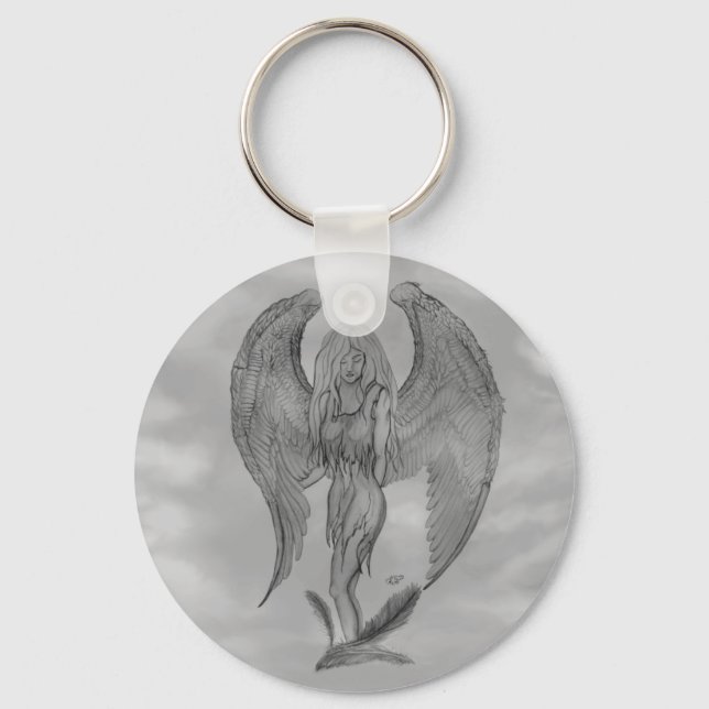 Llavero Ángel al estilo tatuaje (Anverso)