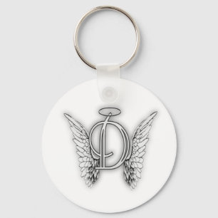 Llavero Angel Alphabet D First Latter Wings Halo
