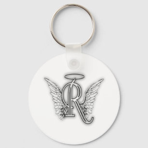 Llavero Angel Alphabet R Letra Inicial Wings Halo