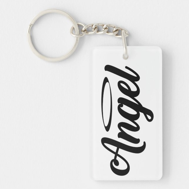 Llavero Ángel Art Guay Texto Gráfica Palabra Texto Art Cut (Frente)