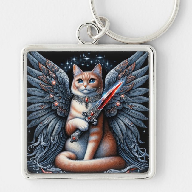 Llavero Angel Cat con cuchillo (Frente)
