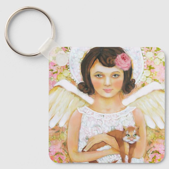 Llavero Angel & Cat Keychain – Kindness in Every Moment (Anverso)