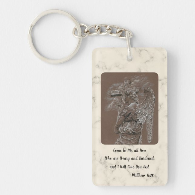 Llavero Ángel con cadena de claves cruzadas (Frente)