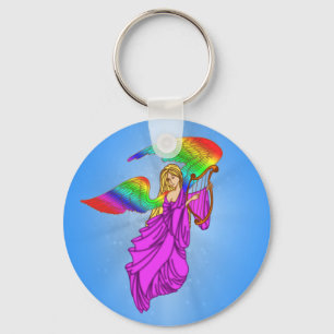 Llavero Ángel con las alas del arco iris