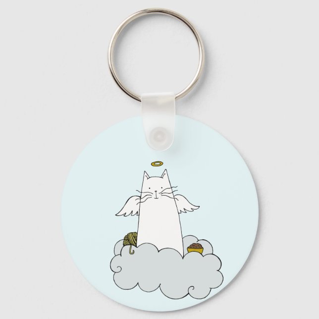 Llavero Angel de gato personalizado (Anverso)