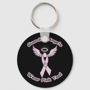 Llavero Ángel de guarda rosado de la cinta