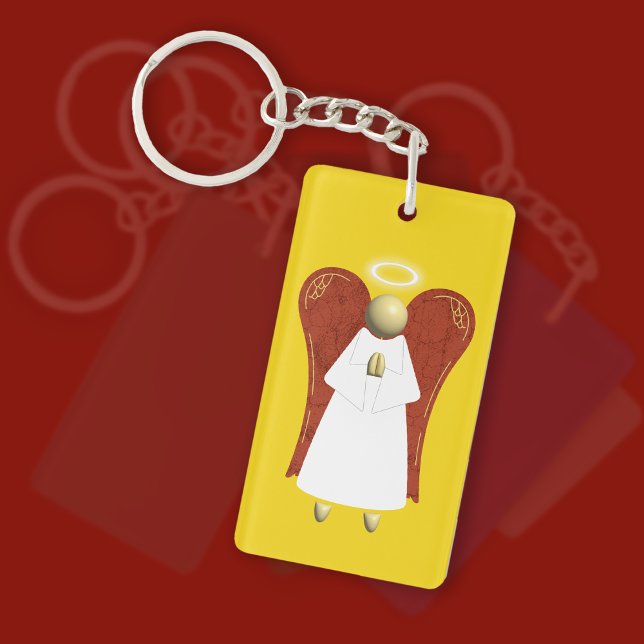 Llavero Ángel de la Guardia Asiática (de doble cara) (Asian Guardian Angel Keyring)