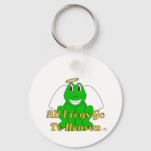 Llavero Ángel de rana verde sonriente, todas las ranas van