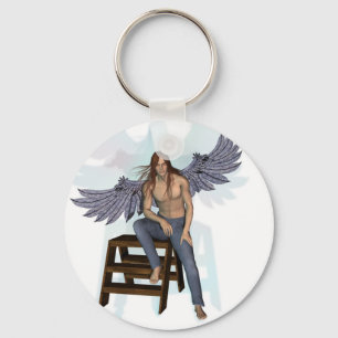 Llavero Ángel en Jeans Azules