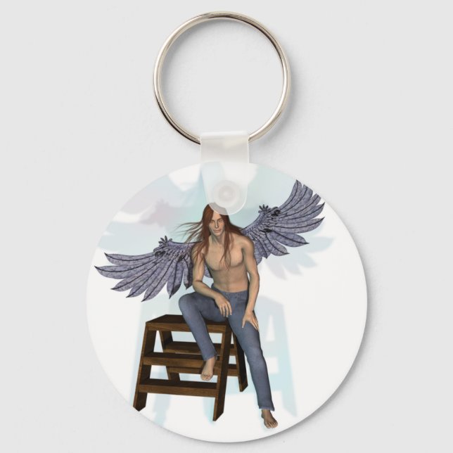 Llavero Ángel en Jeans Azules (Anverso)