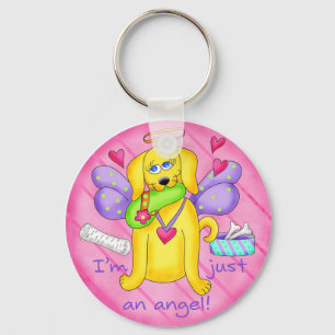 Llavero Angel Golden Yellow Dog con zapato