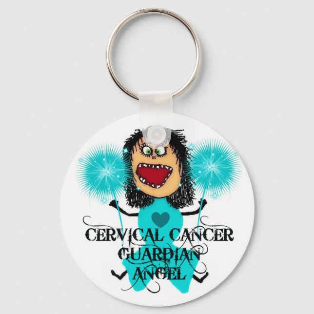Llavero Ángel guardián del cáncer cervical (Anverso)