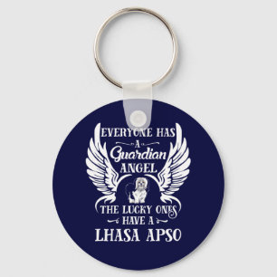 Llavero Ángel guardián mascota de perro Lhasa Apso