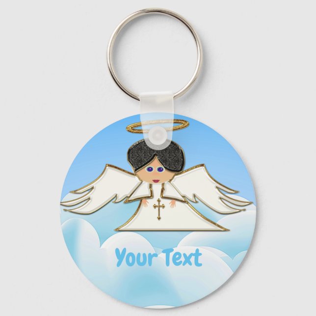 Llavero Angel in Sky Round Keychain (Anverso)