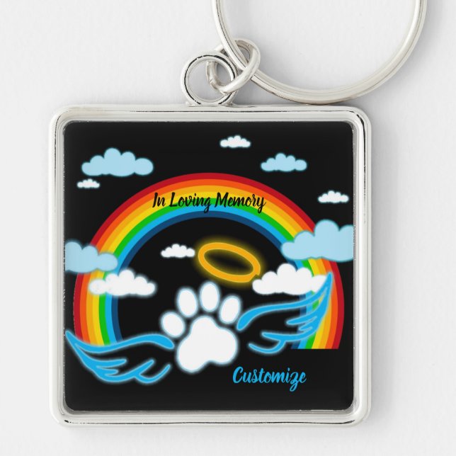 Llavero Angel Paws Rainbow Memorial Key Chain (Frente)