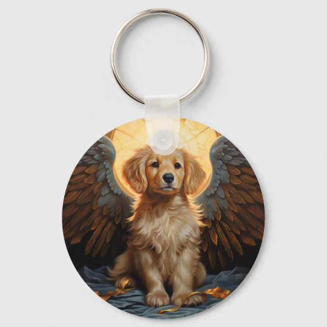 Llavero Ángel perrito Golden Retriever (Anverso)