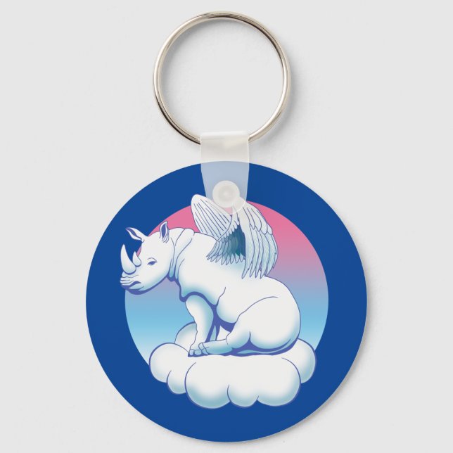 Llavero Ángel Rinoceronte - Conciencia sobre la conservaci (Anverso)