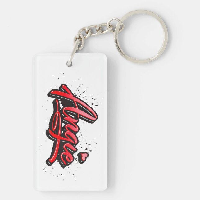 Llavero Angie Heart Splash Schlüsselanhänger rechteckig (Atrás)